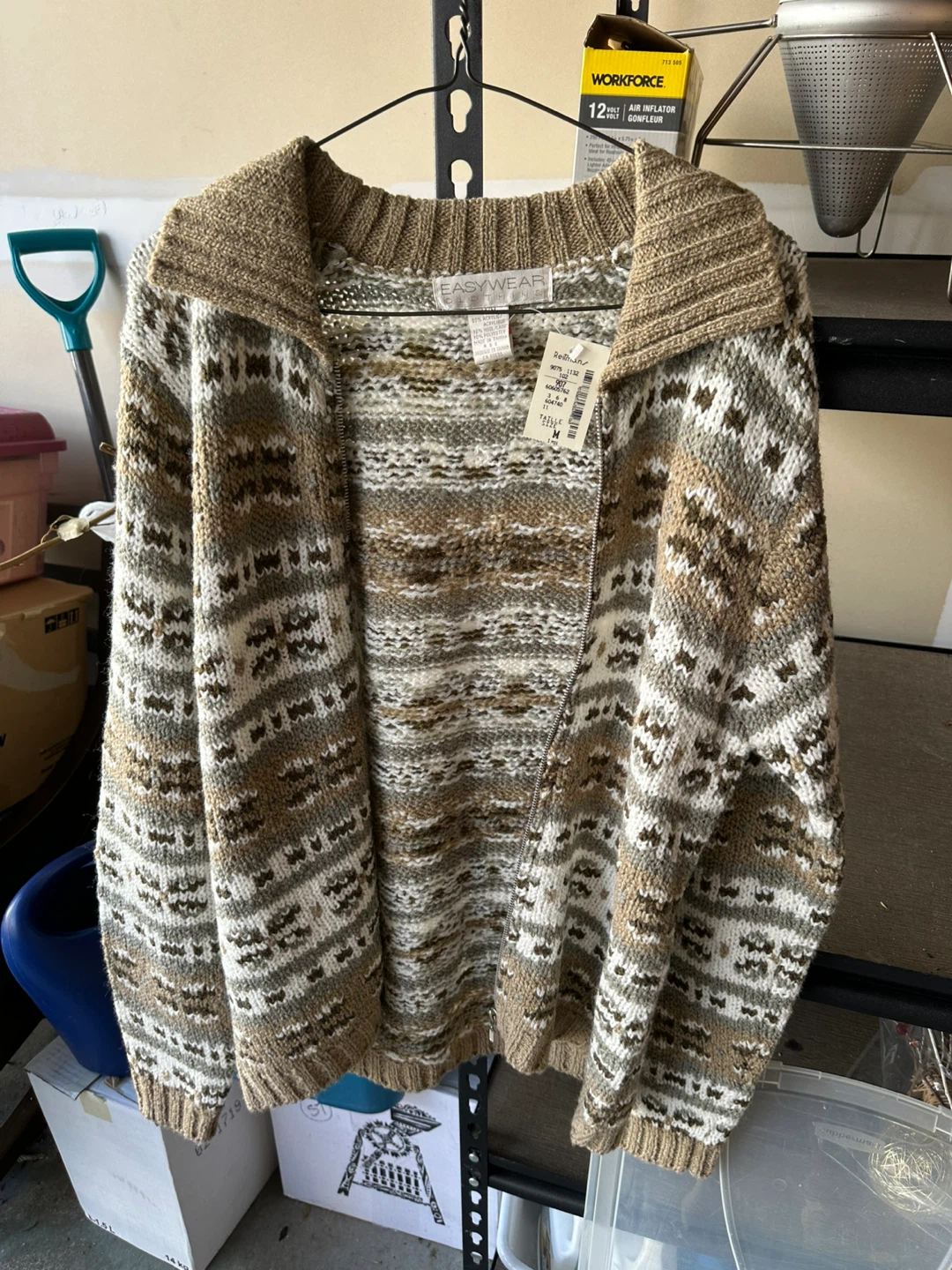 Easywear Brown Patterned Cardigan - Size M