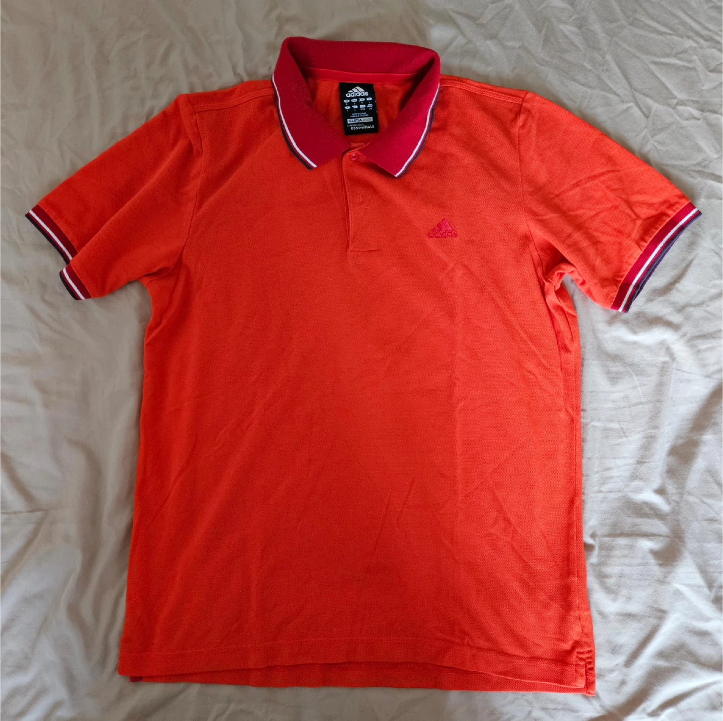 Adidas Men’s Orange Polo with Red Collar | Size: Large | New - photo 2