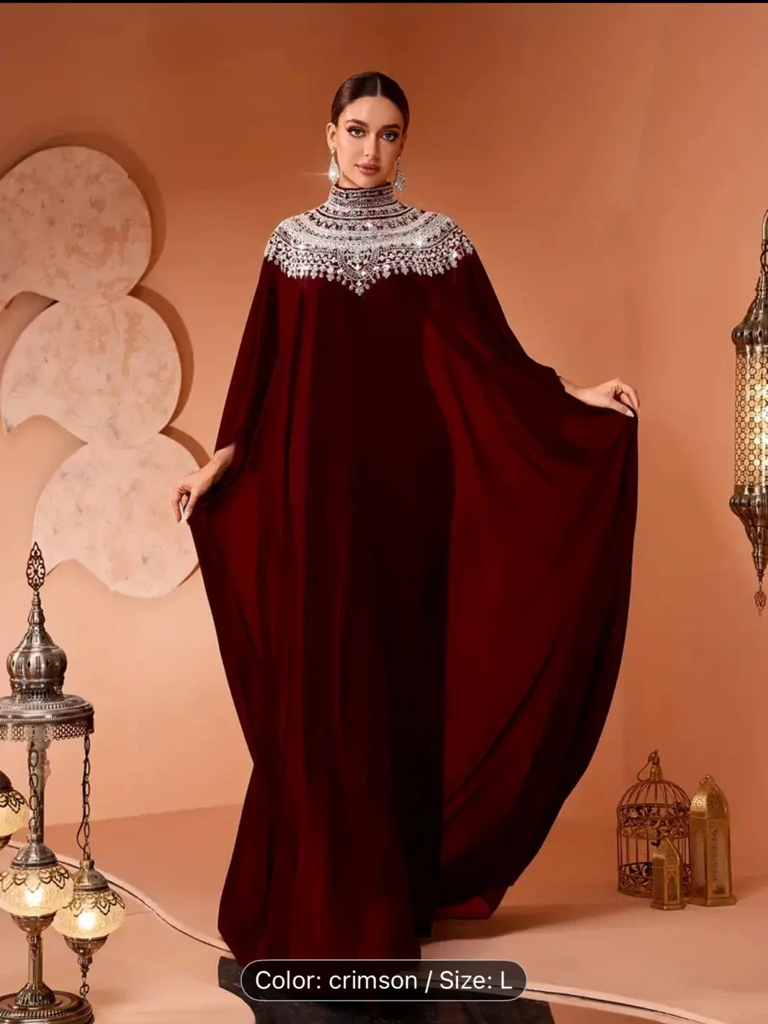 Crimson Kaftan Dress - Size L/ Xl xxl image indicator(4)