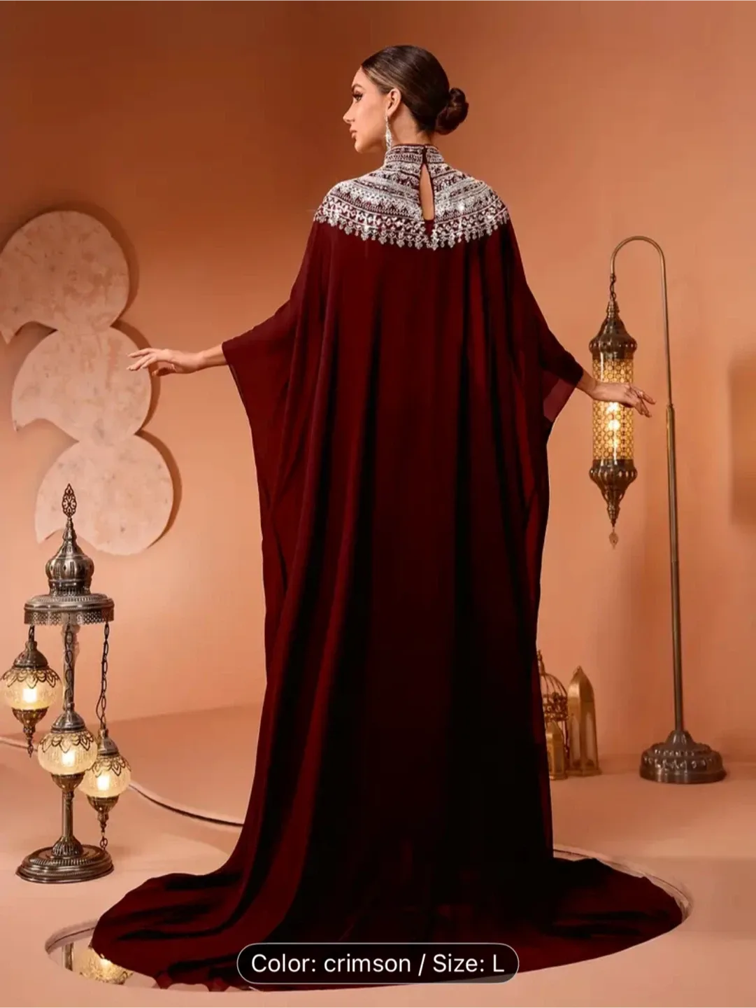 Crimson Kaftan Dress - Size L/ Xl xxl image indicator(2)