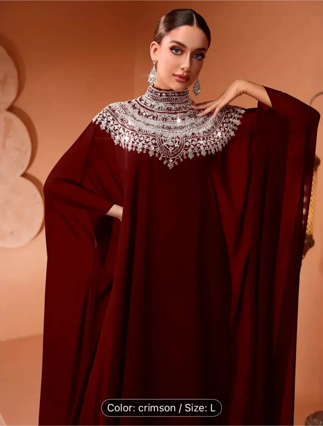 Crimson Kaftan Dress - Size L/ Xl xxl image indicator(3)