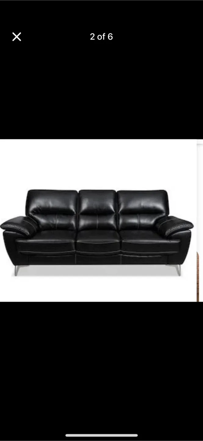 Black Leather Sofa + UV3 Upholstery Care Kit and with Rug