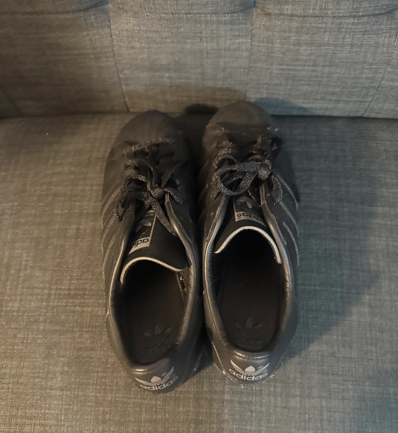 Adidas Superstar Black Leather Size 11.5 - photo 4