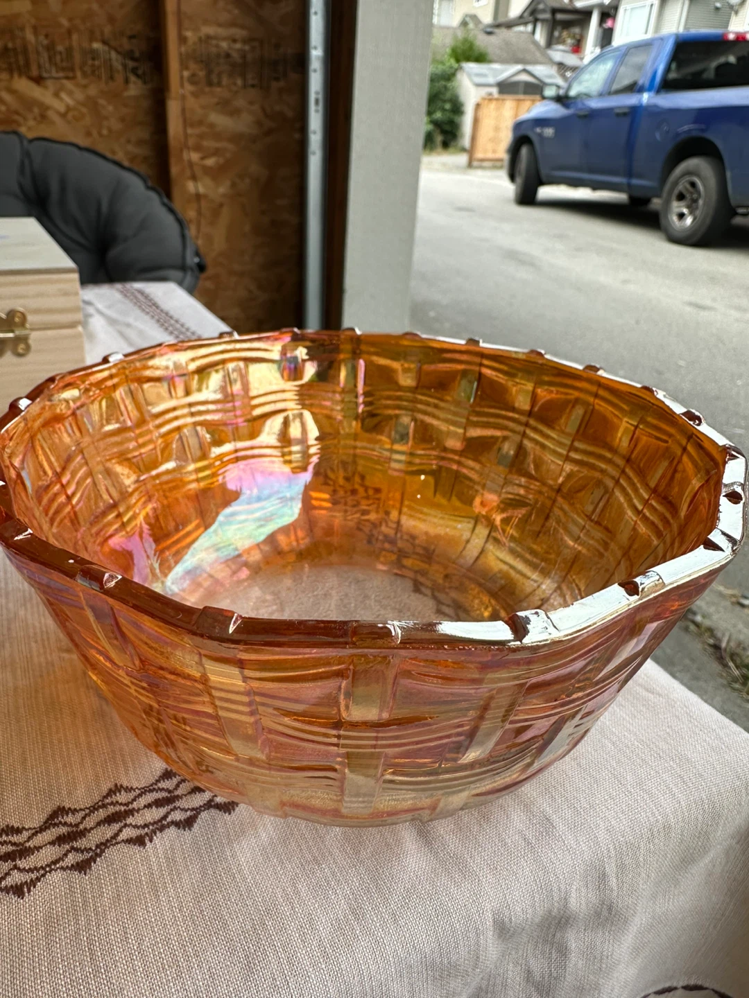 Vintage Iridescent Carnival Glass Bowl - photo 2