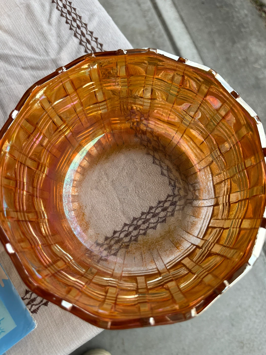 Vintage Iridescent Carnival Glass Bowl