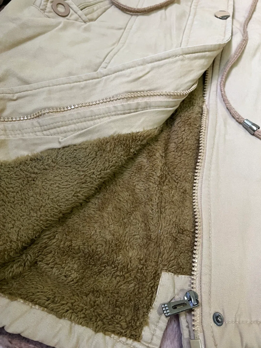 DBCO Beige Winter Coat with Fur Hood image indicator(3)