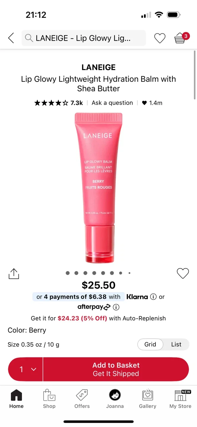 Brand new in box Laneige Lip Glowy Balm - Berry image indicator(4)