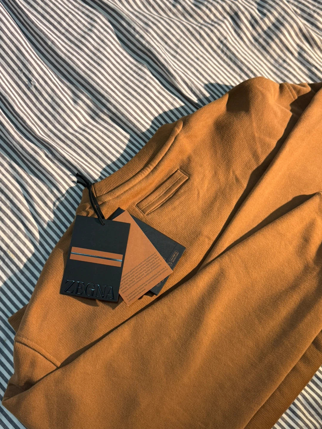 Zegna Logo-Embossed Cotton Sweatshirt, Brown - photo 3