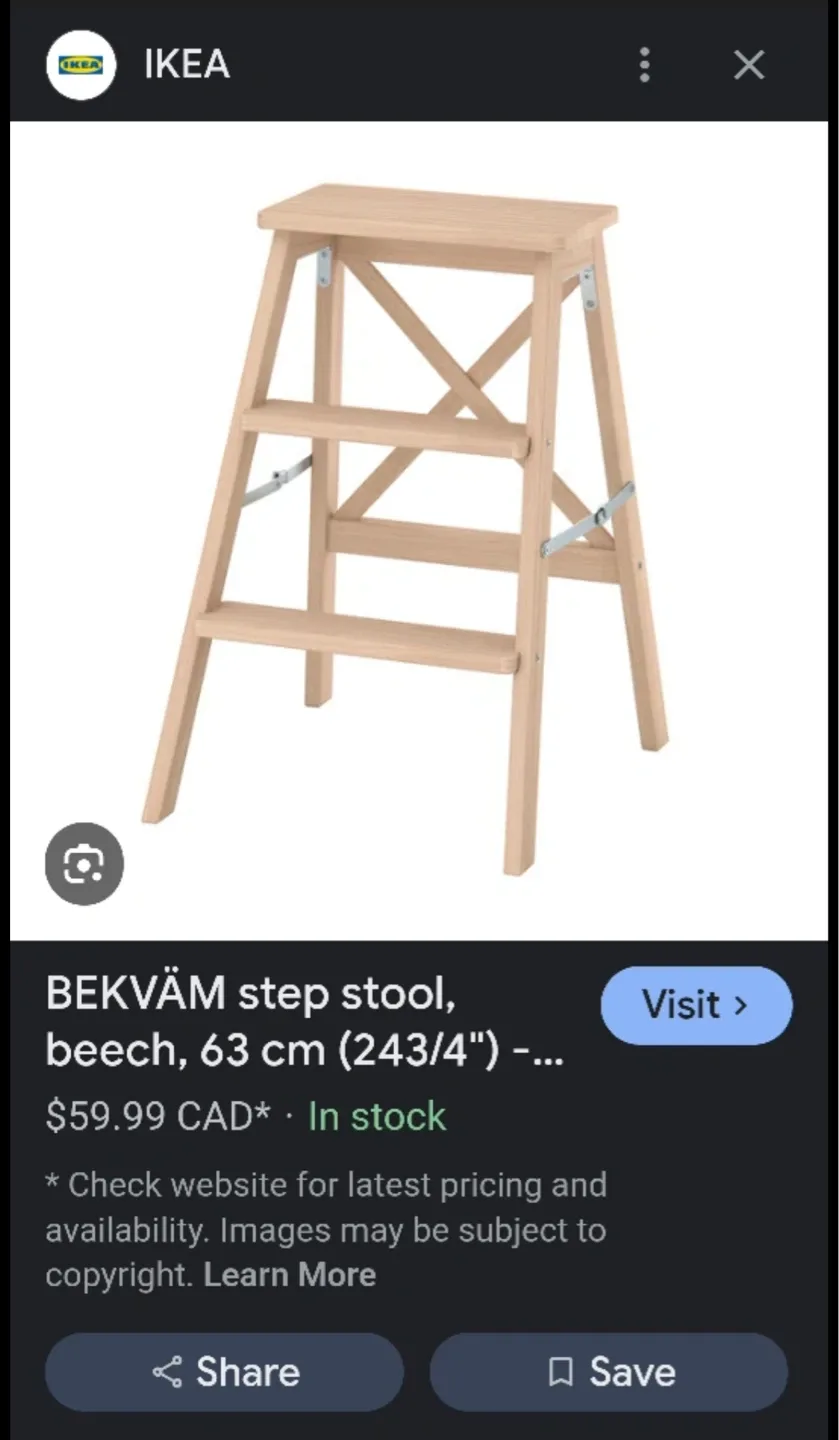 IKEA BEKVÄM Step Stool / ladder- Beech Wood image indicator(5)