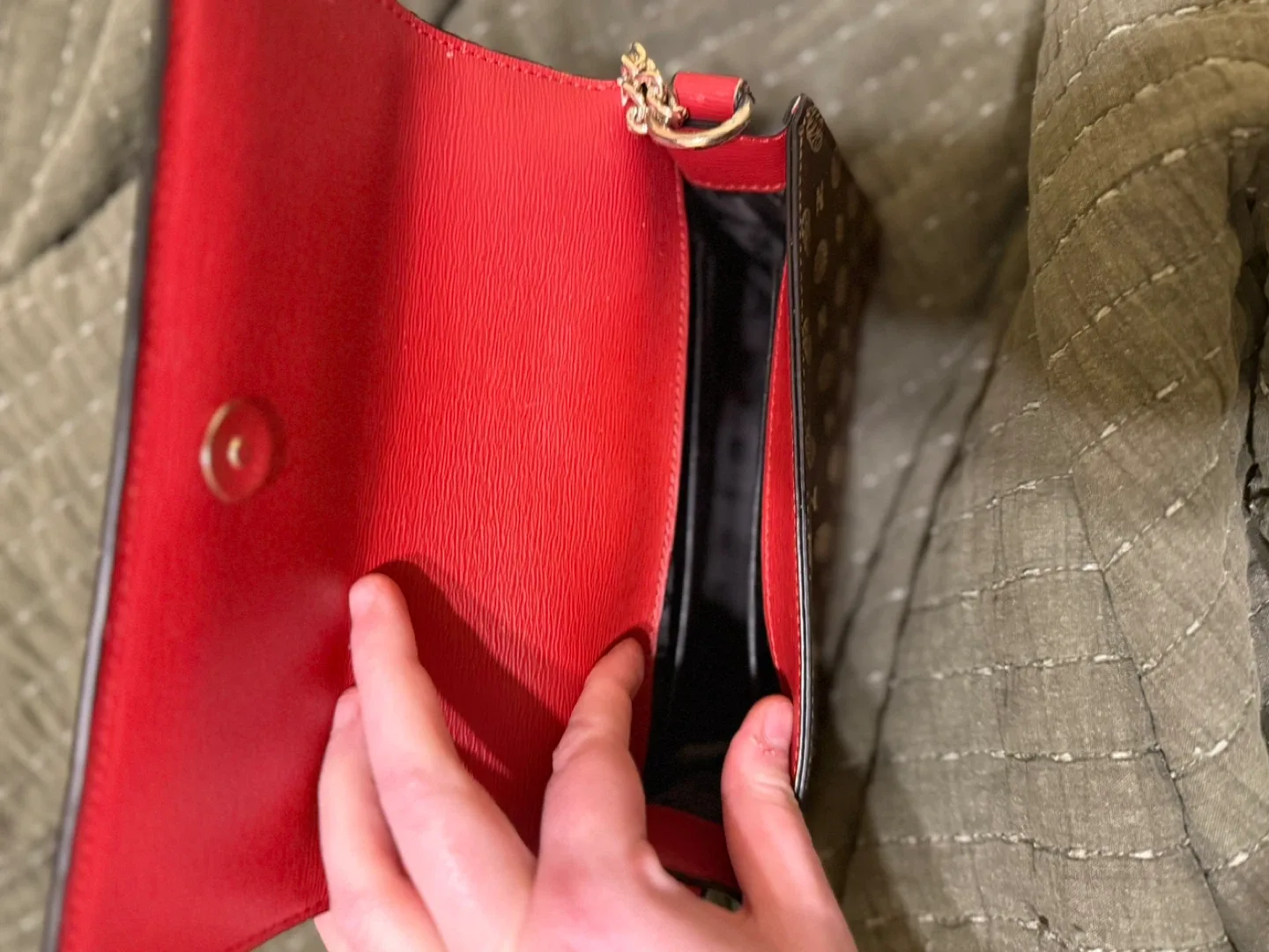 DKNY Brown & Red Crossbody Bag image indicator(2)