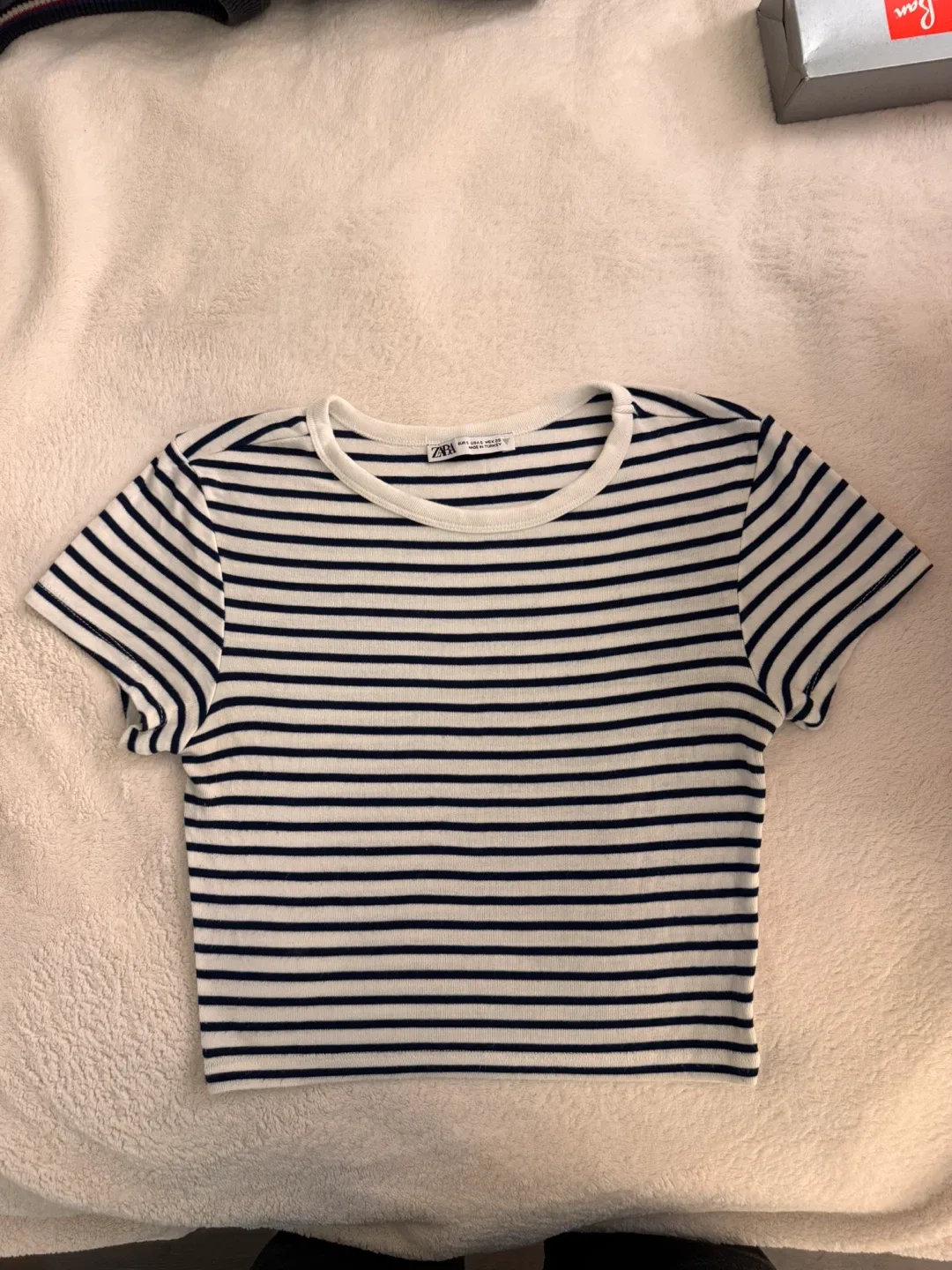 Zara Striped Crop Top - Size Small thumbnail