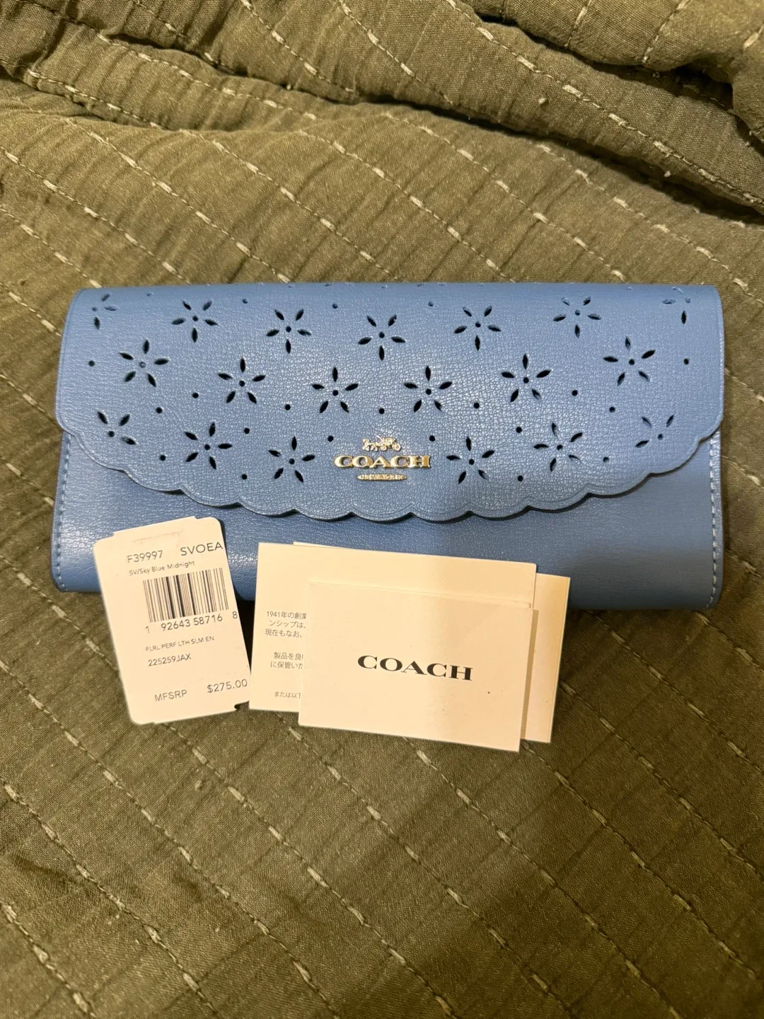 Coach F39997 Blue Leather Wallet thumbnail