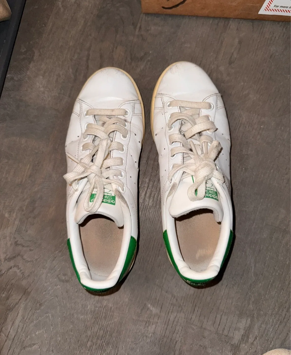 Adidas Stan Smith White/Green Shoes - Size 8.5 thumbnail