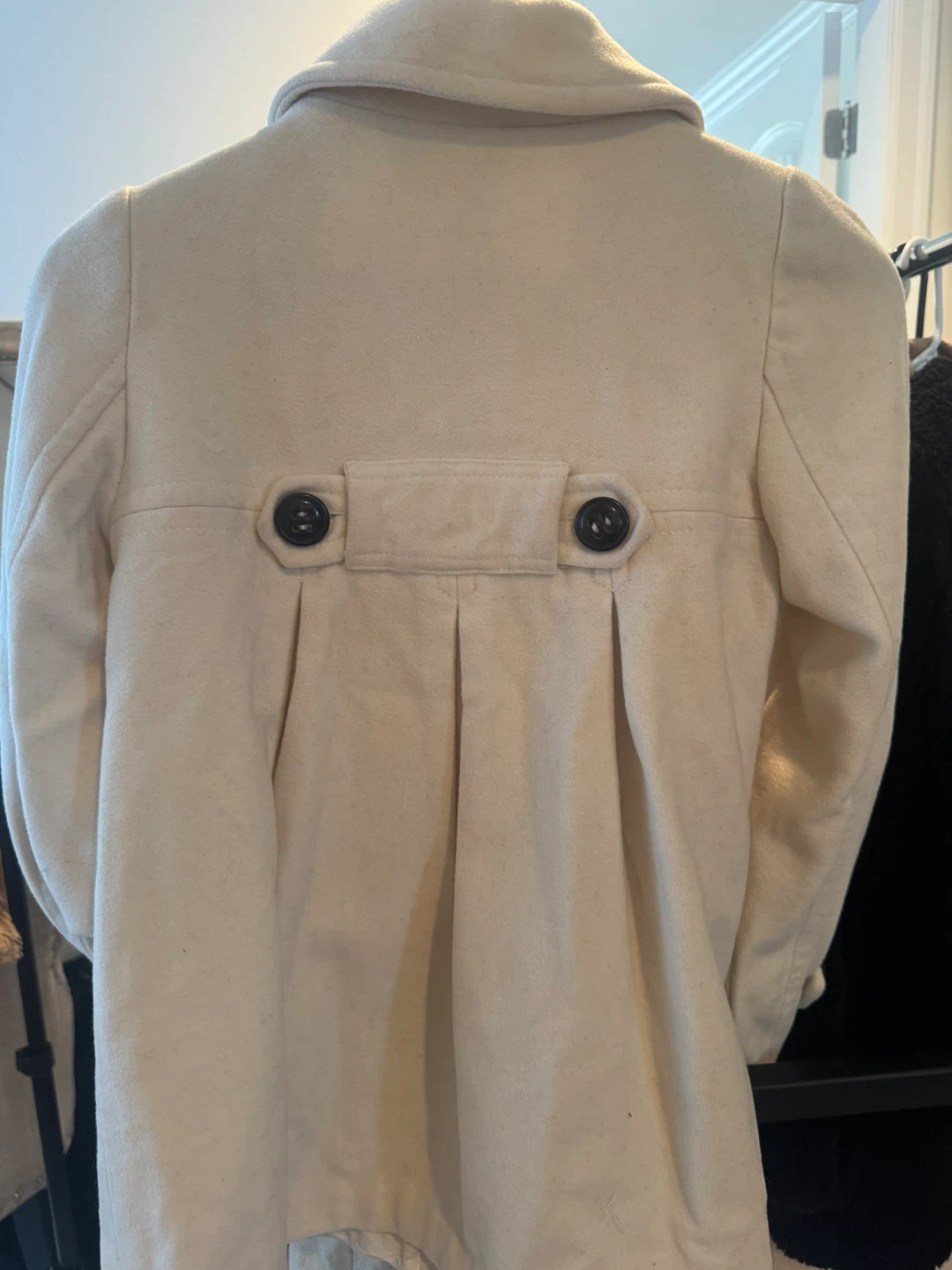 Zara Basic Cream Wool Blend Pea Coat - photo 5