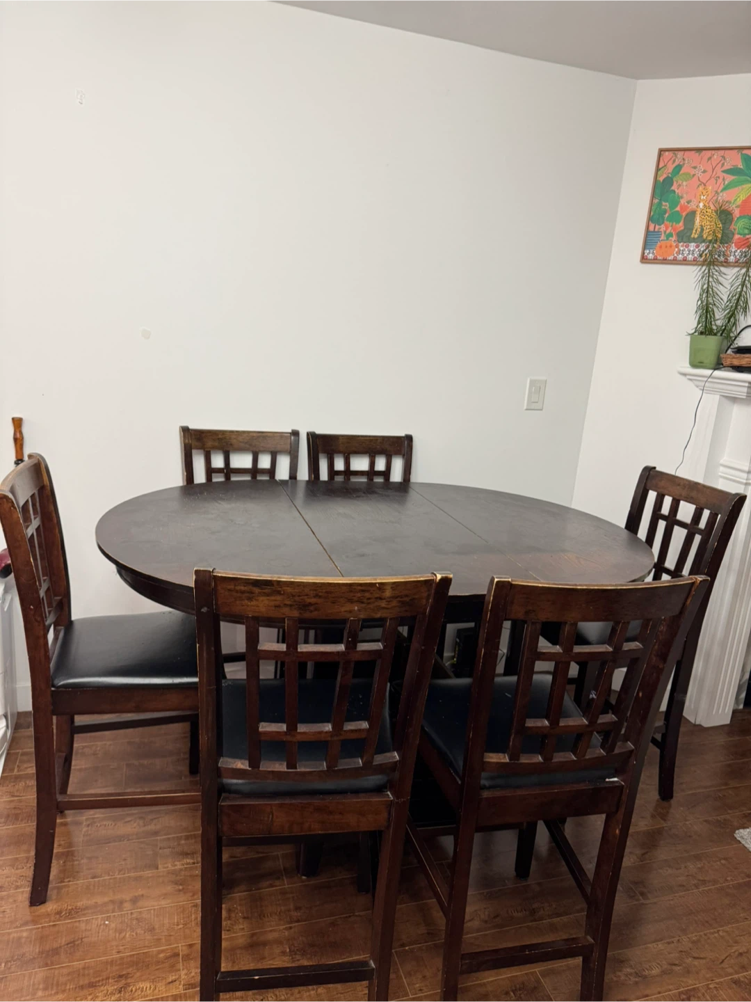 Dark Wood Dining Table with 6 Chairs – Good Condition - photo 2