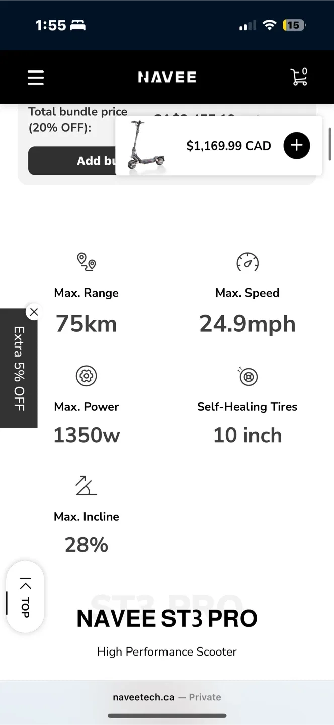 NAVEE Electric Scooter ST3 Pro - High Performance image indicator(3)