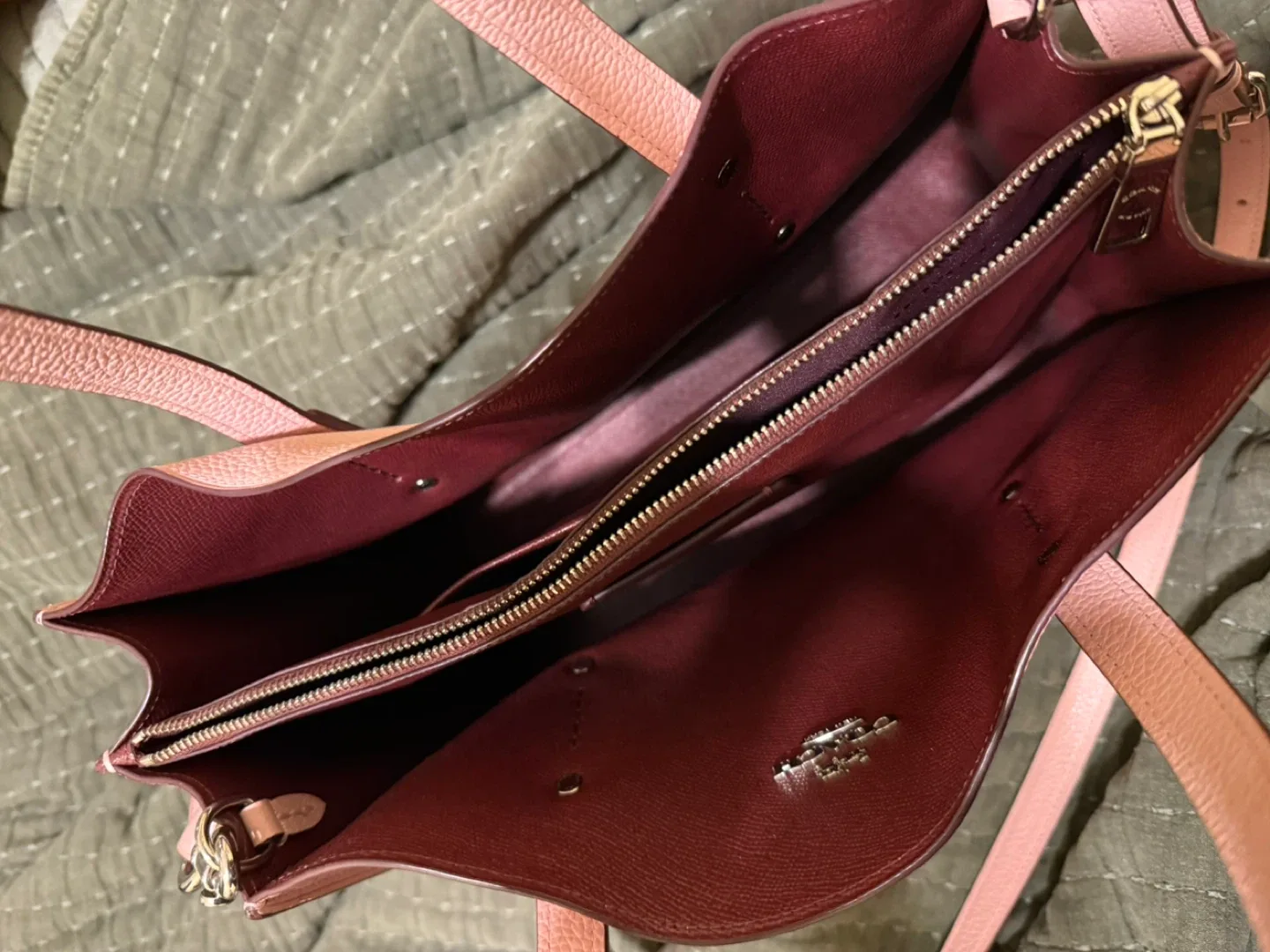 Coach Pink Leather Satchel image indicator(2)