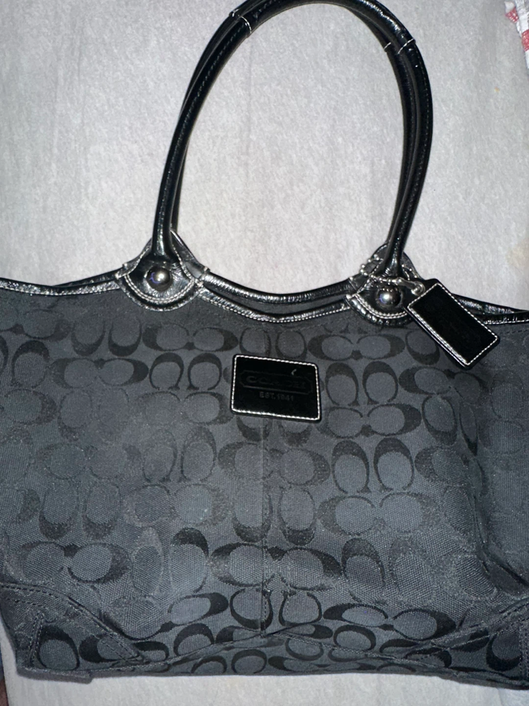 Coach Black Signature Tote Bag