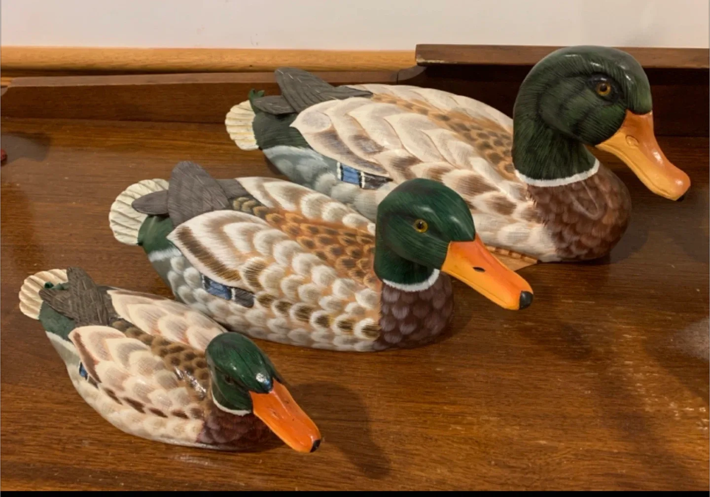 14” Hand Carved Mallard Duck (the middle one) thumbnail