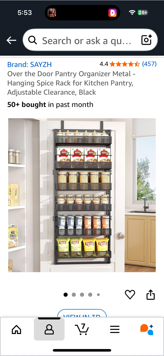 SAYZH Over the Door Pantry Organizer