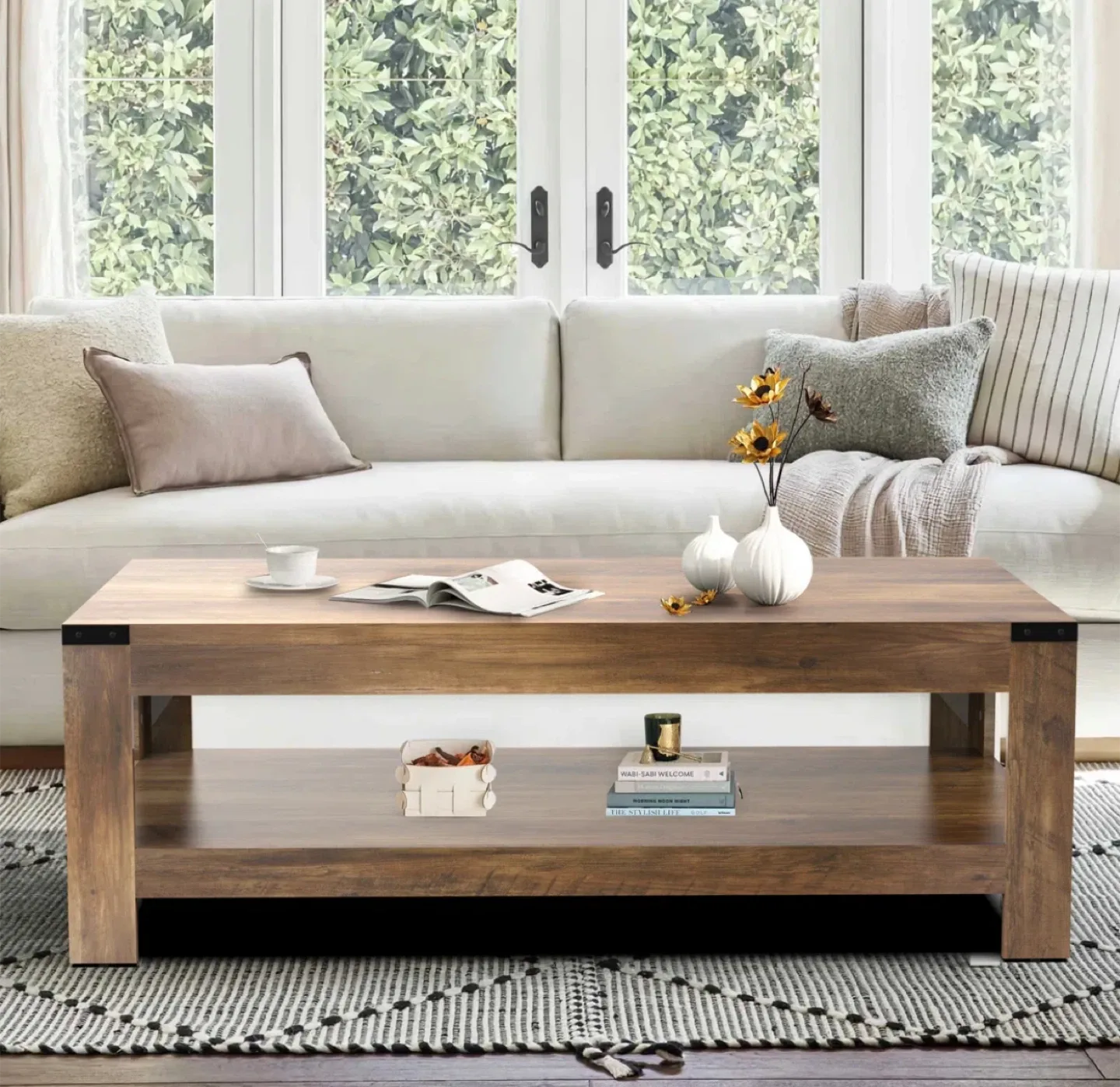 Millwood Pines Damika Coffee Table - Rustic Oak image indicator(2)