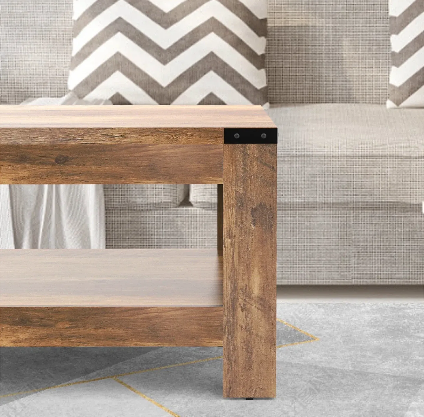 Millwood Pines Damika Coffee Table - Rustic Oak image indicator(4)