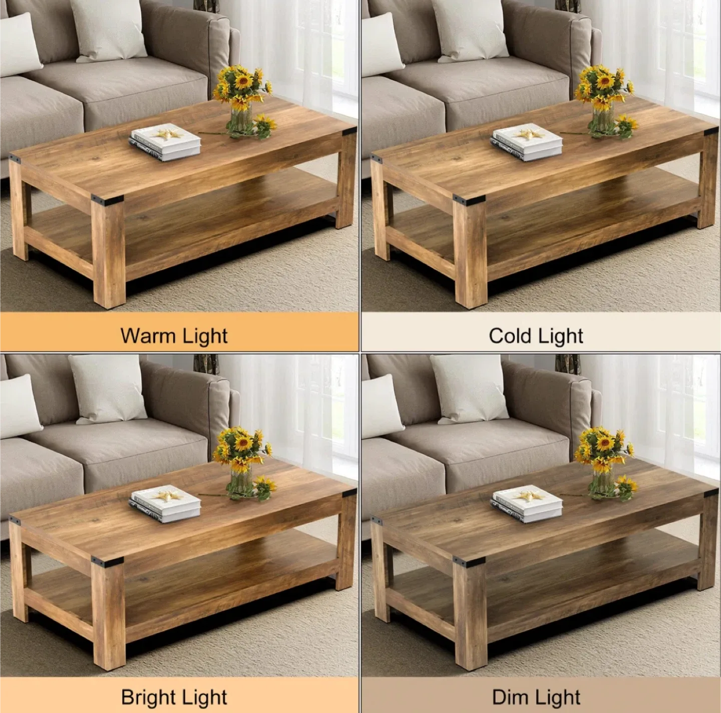 Millwood Pines Damika Coffee Table - Rustic Oak image indicator(8)