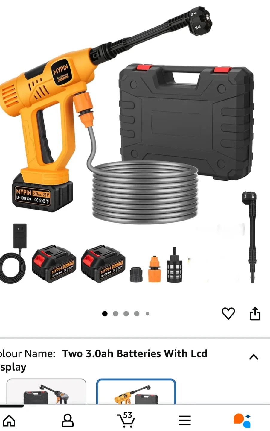 MYPIN Cordless Pressure Washer with 2 Batteries thumbnail