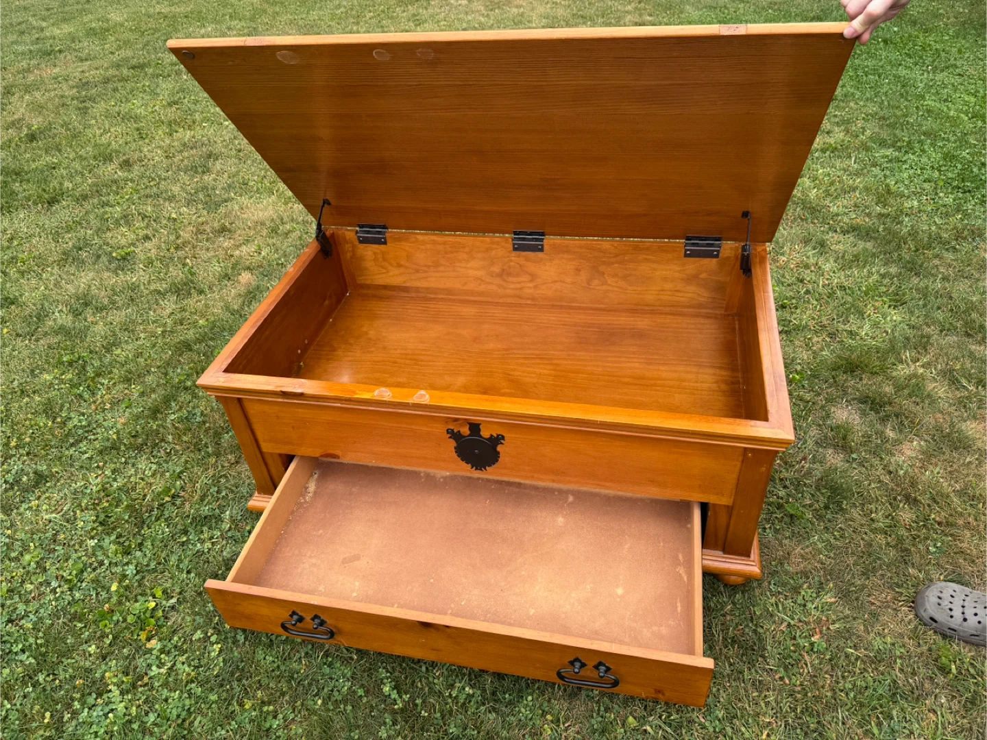 Wooden Storage Chest with Drawer - photo 2