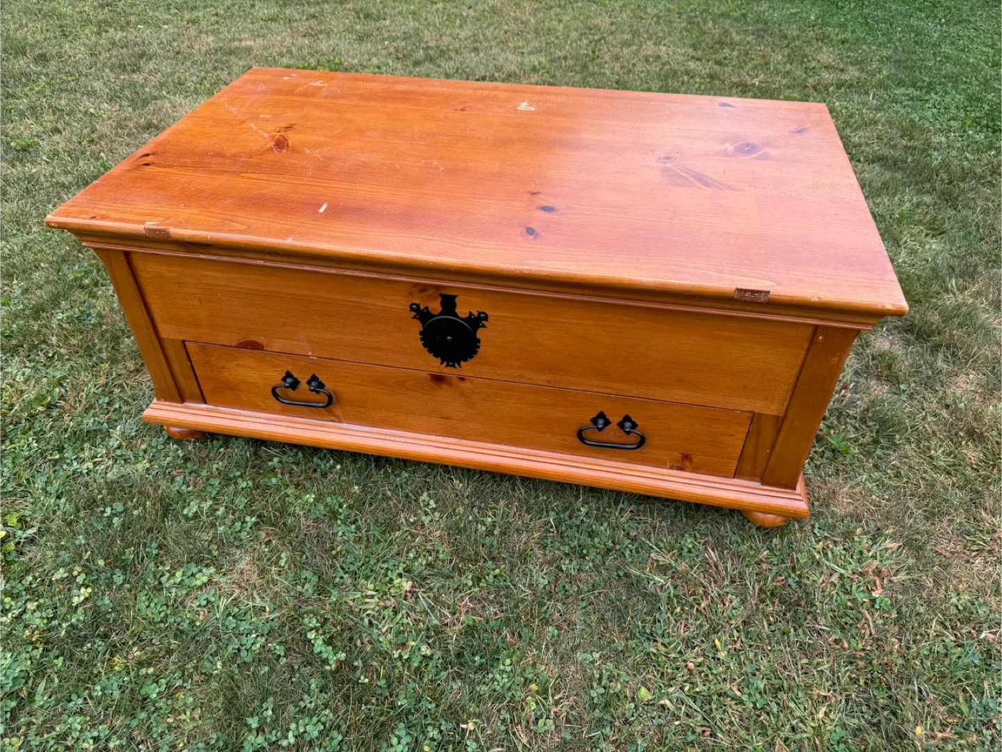 Wooden Storage Chest with Drawer