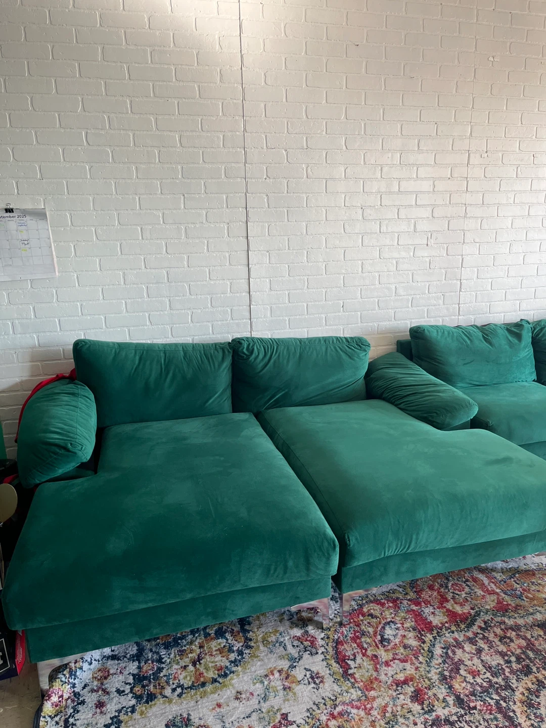 Green Velvet Sectional Sofa Couch