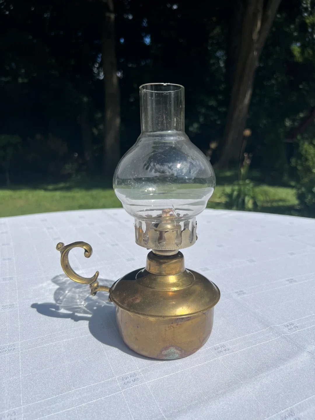 Vintage Brass Oil Lamp thumbnail