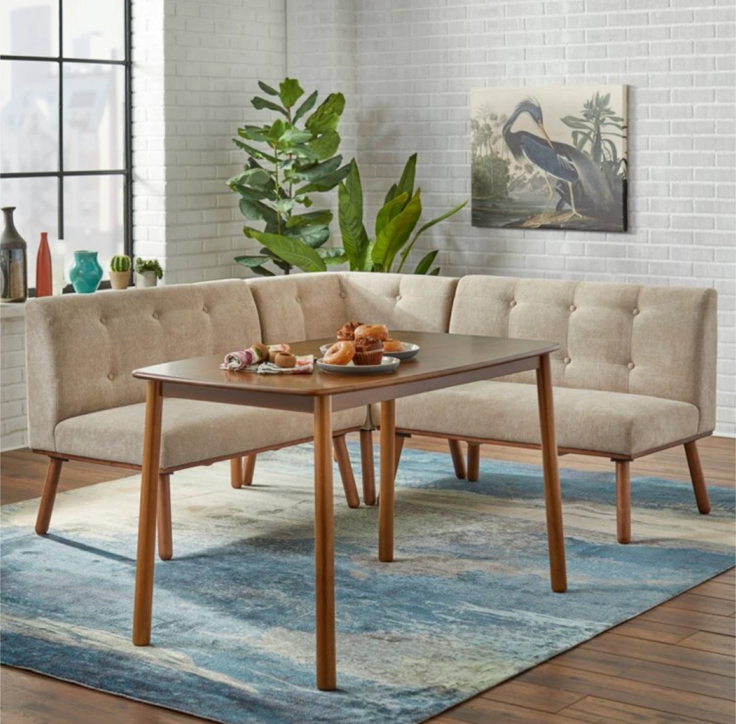 New Mid-Century Modern Breakfast Nook Dining Set  * T