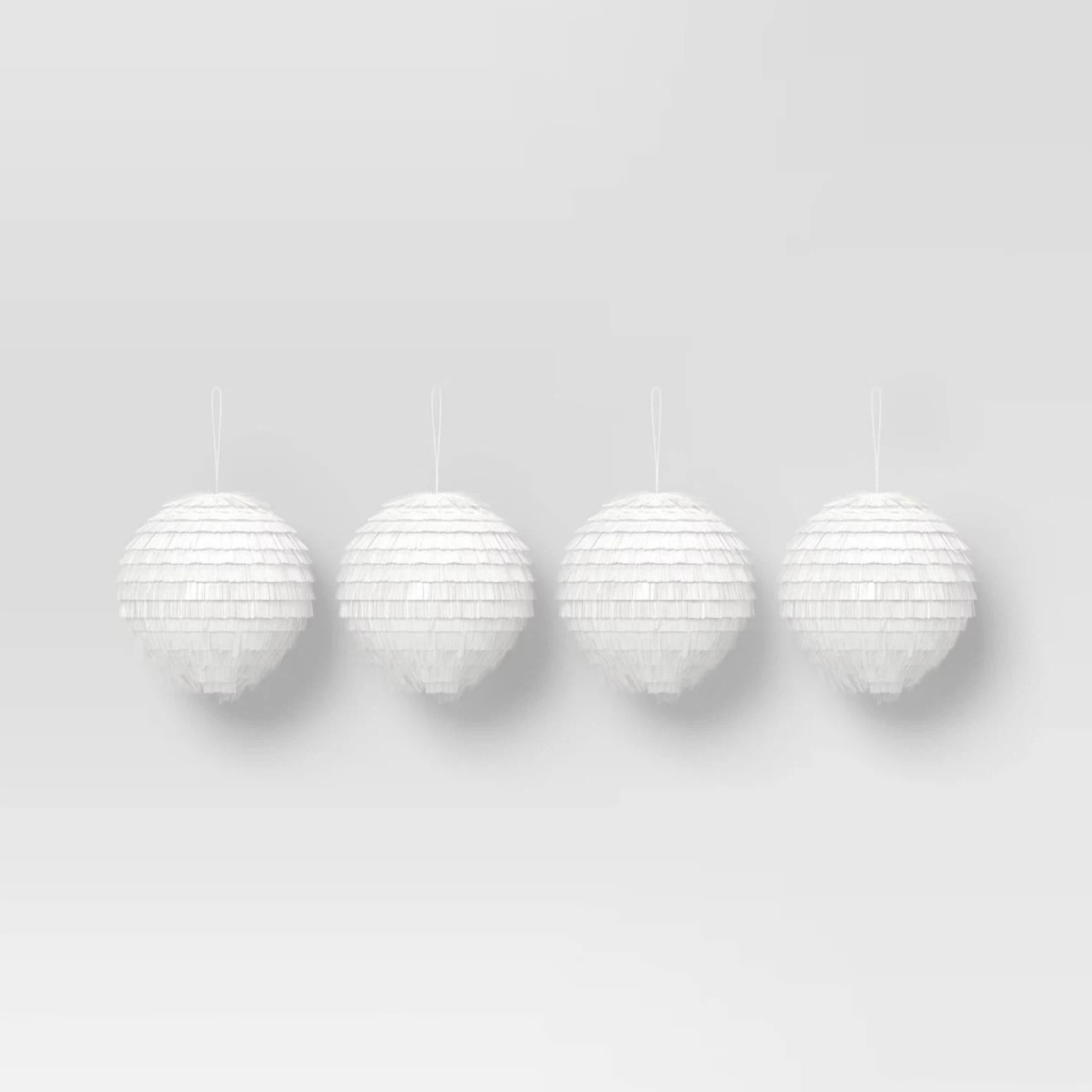 Wondershop White Fringe Ball Christmas Ornaments (4) 🥕 - photo 4
