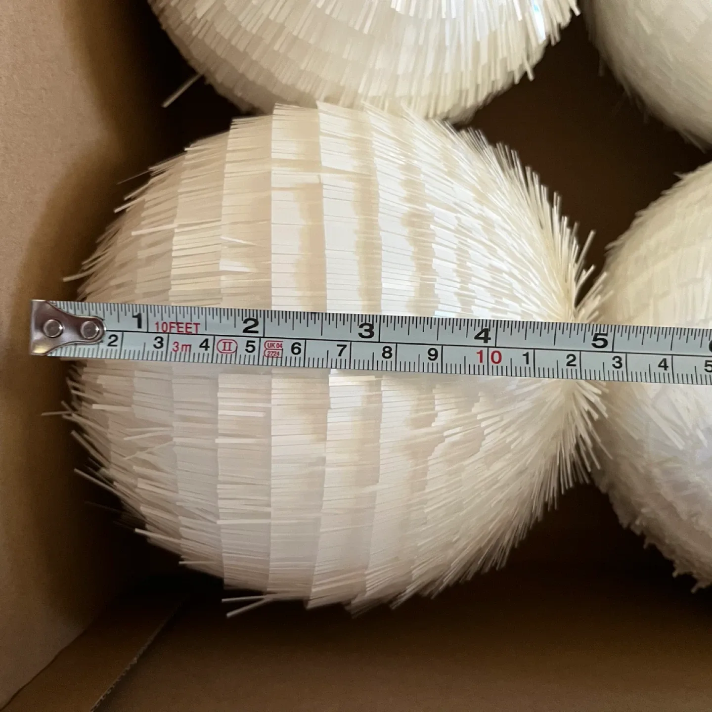 Wondershop White Fringe Ball Christmas Ornaments (4) 🥕 image indicator(5)