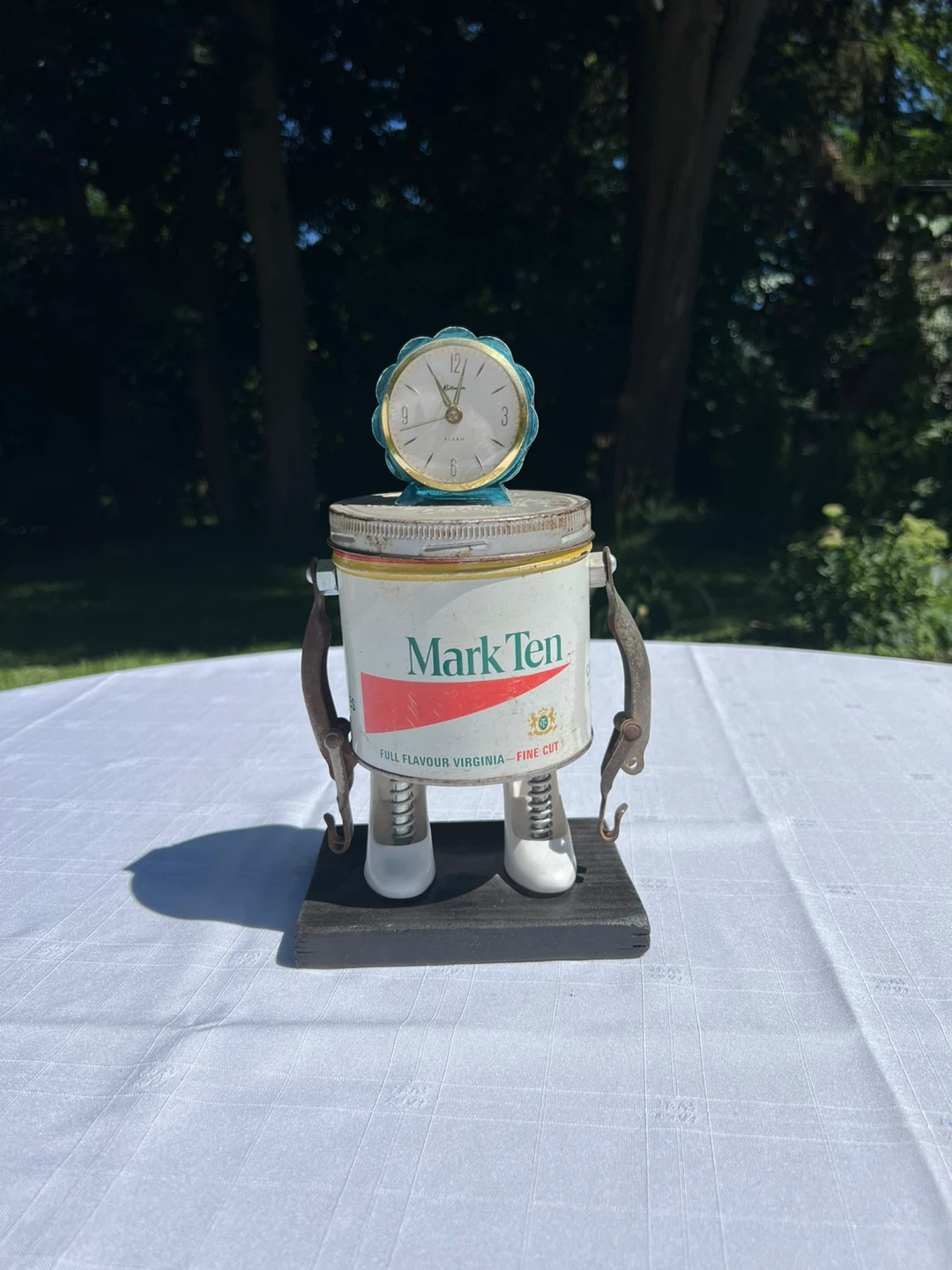 Handmade Robot Clock Sculpture