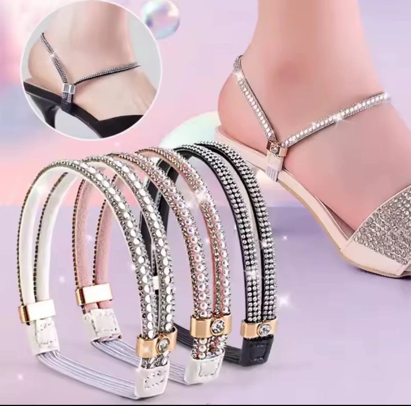 Rhinestone Ankle Straps for Heels - New!