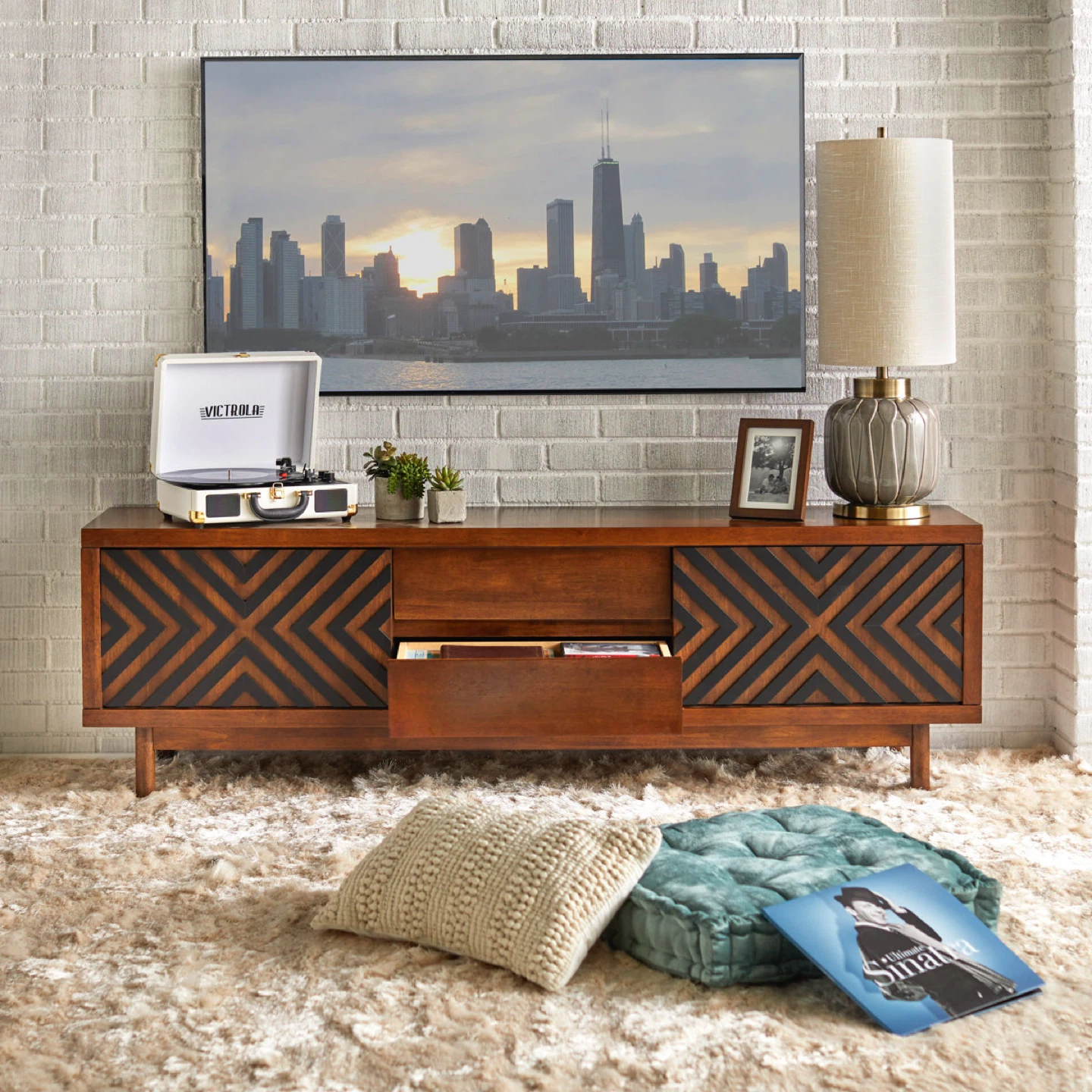 New Large Mid Century Modern Geometric TV Stands for TV’s 85” - photo 3