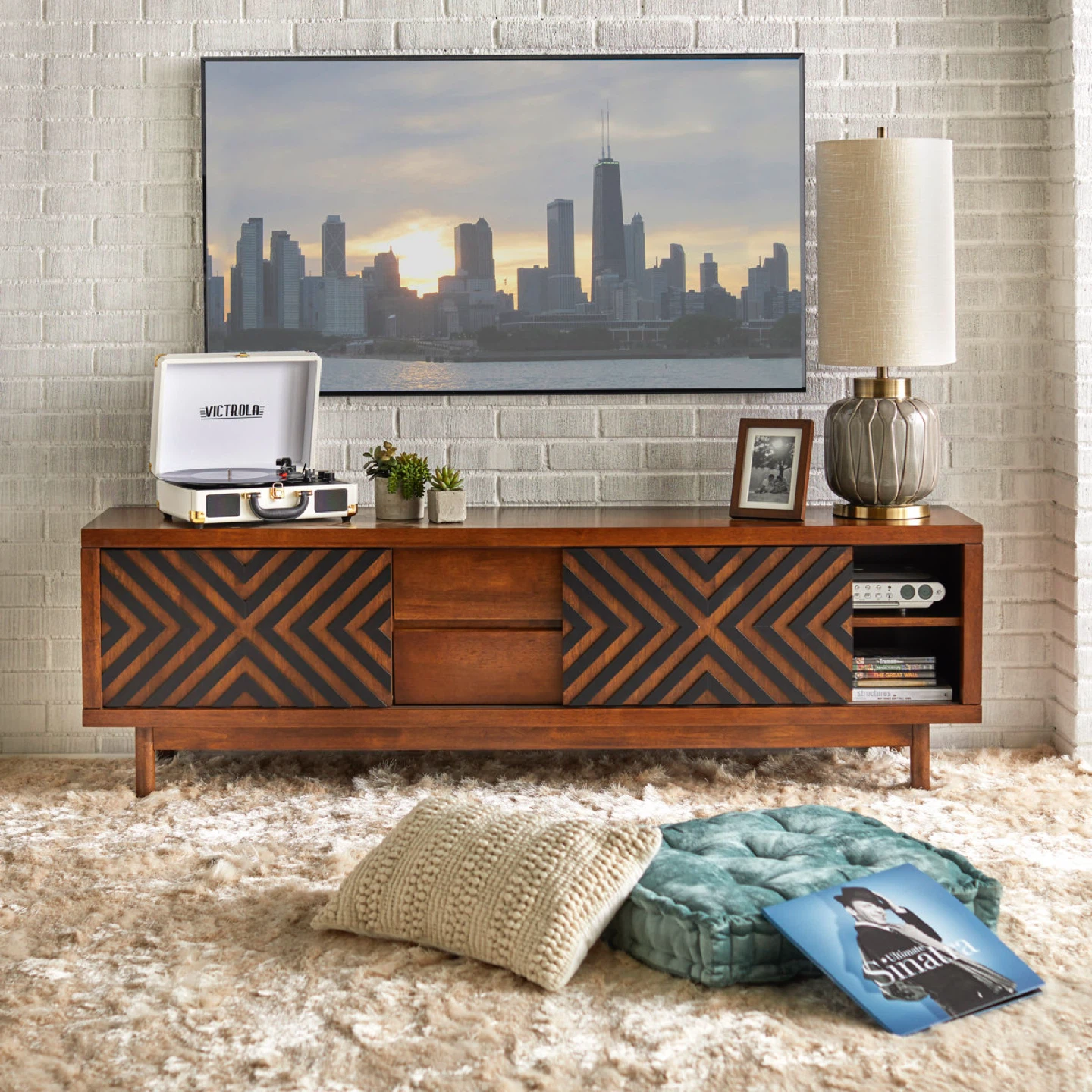 New Large Mid Century Modern Geometric TV Stands for TV’s 85” - photo 4
