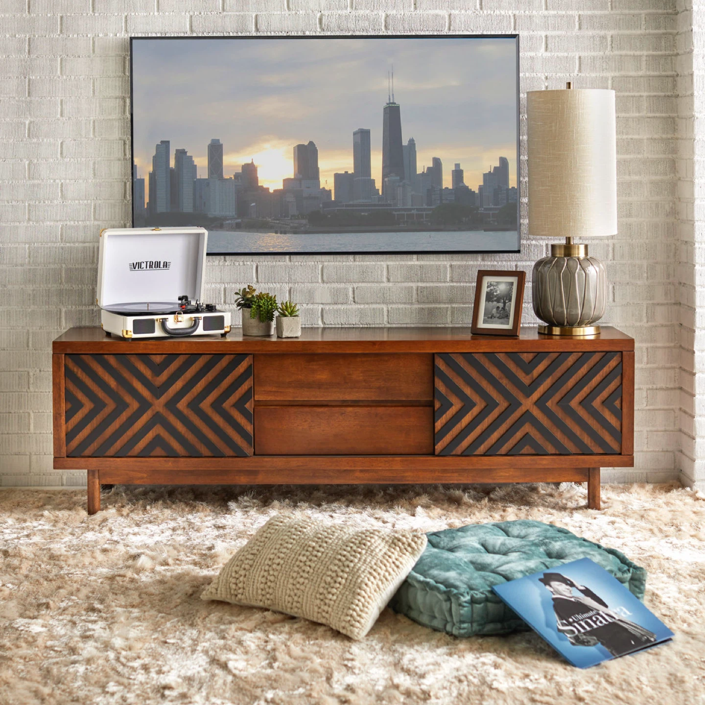 New Large Mid Century Modern Geometric TV Stands for TV’s 85” - photo 2
