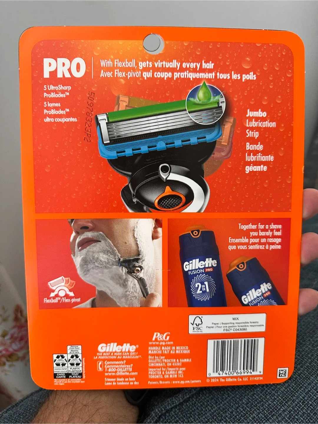 Gillette Fusion5 ProGlide Razor + 6 Cartridges image indicator(2)