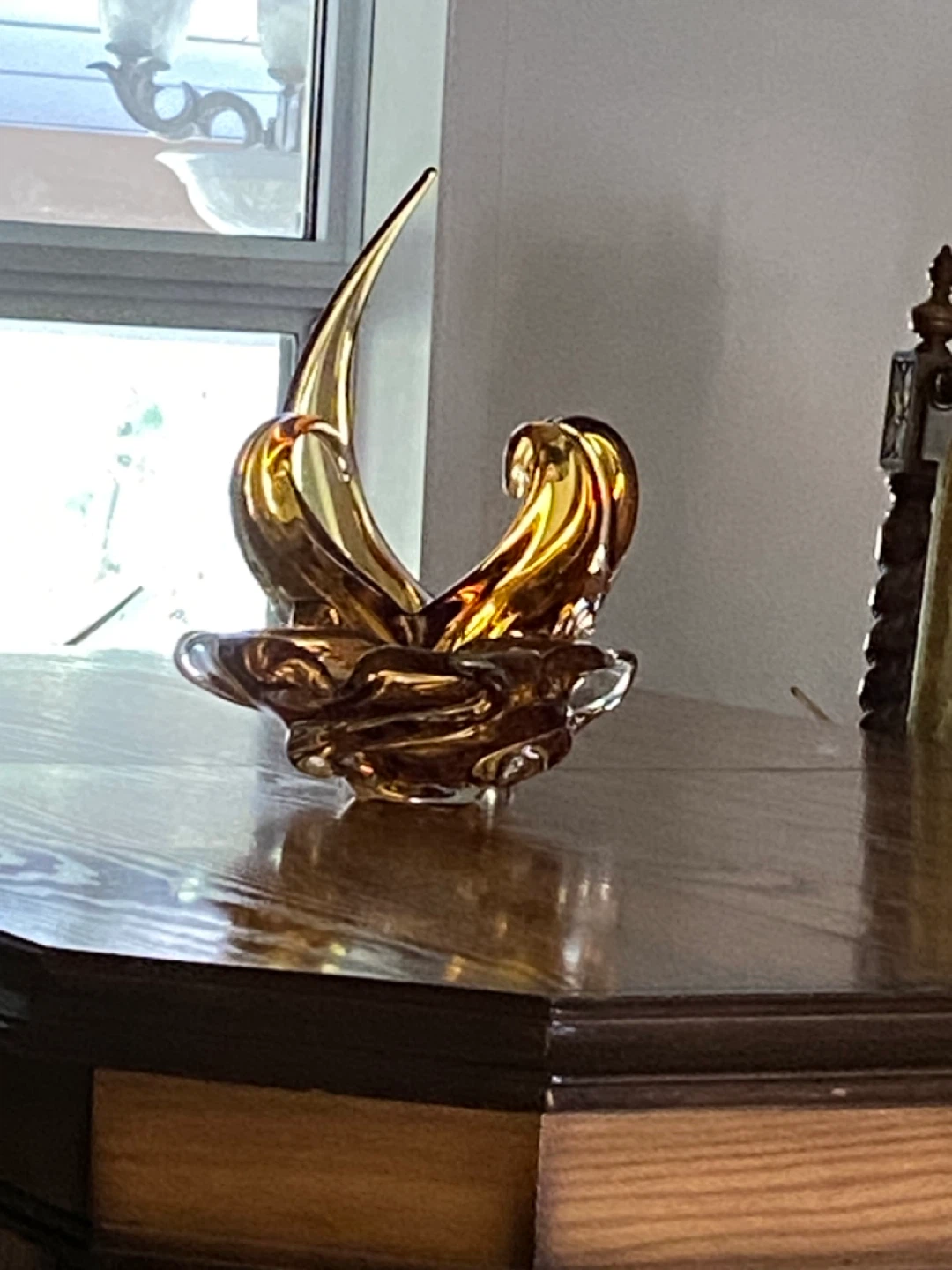 Vintage Amber Art Glass Bowl - photo 3