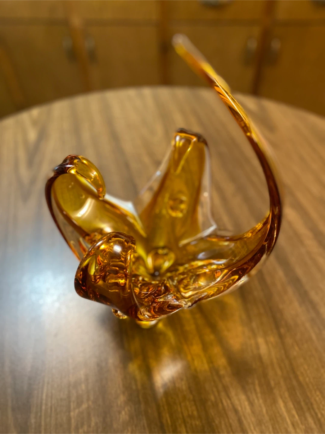 Vintage Amber Art Glass Bowl - photo 4