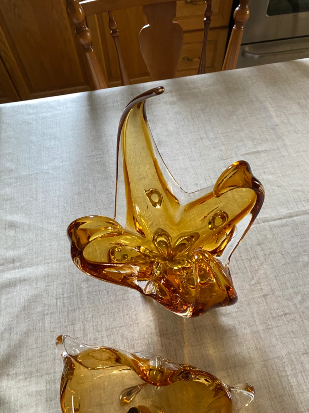 Vintage Amber Art Glass Bowl
