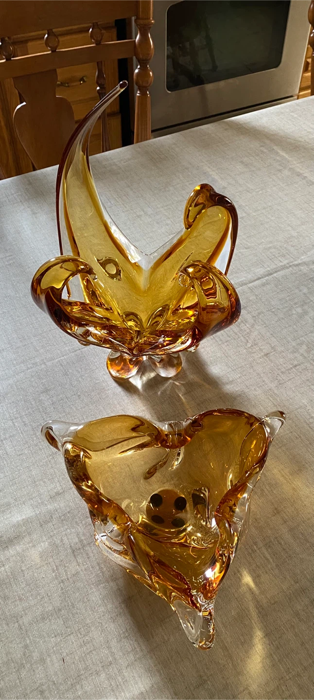 Vintage Amber Art Glass Bowl - photo 2