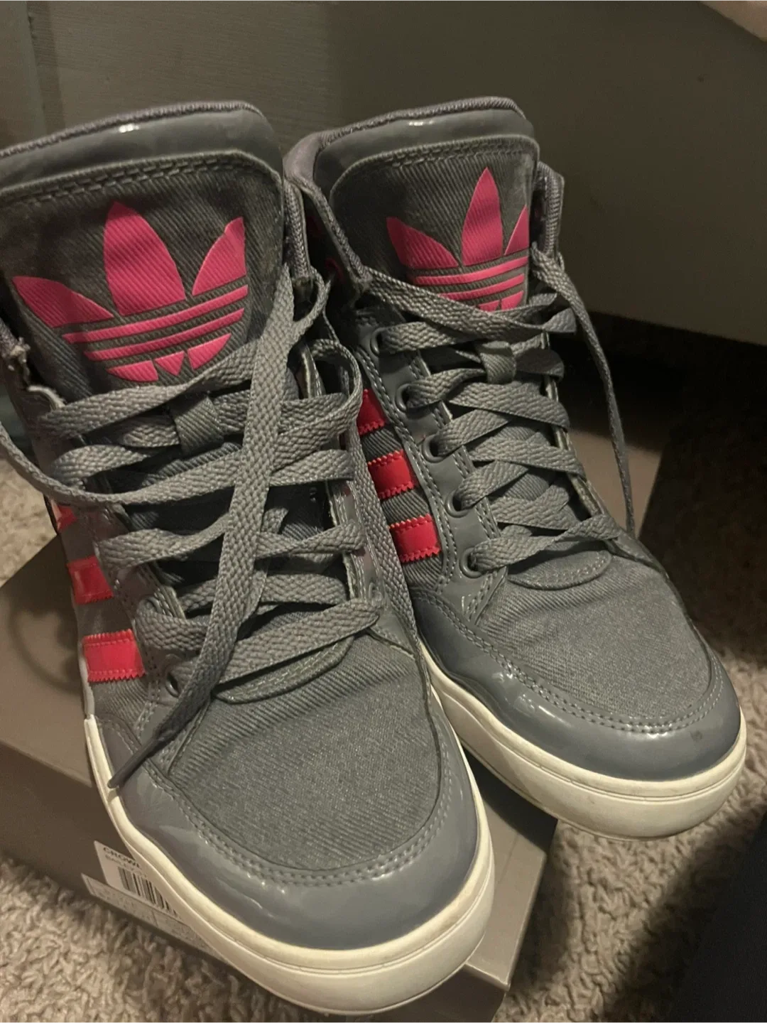 Adidas High Top Sneakers - Grey & Pink