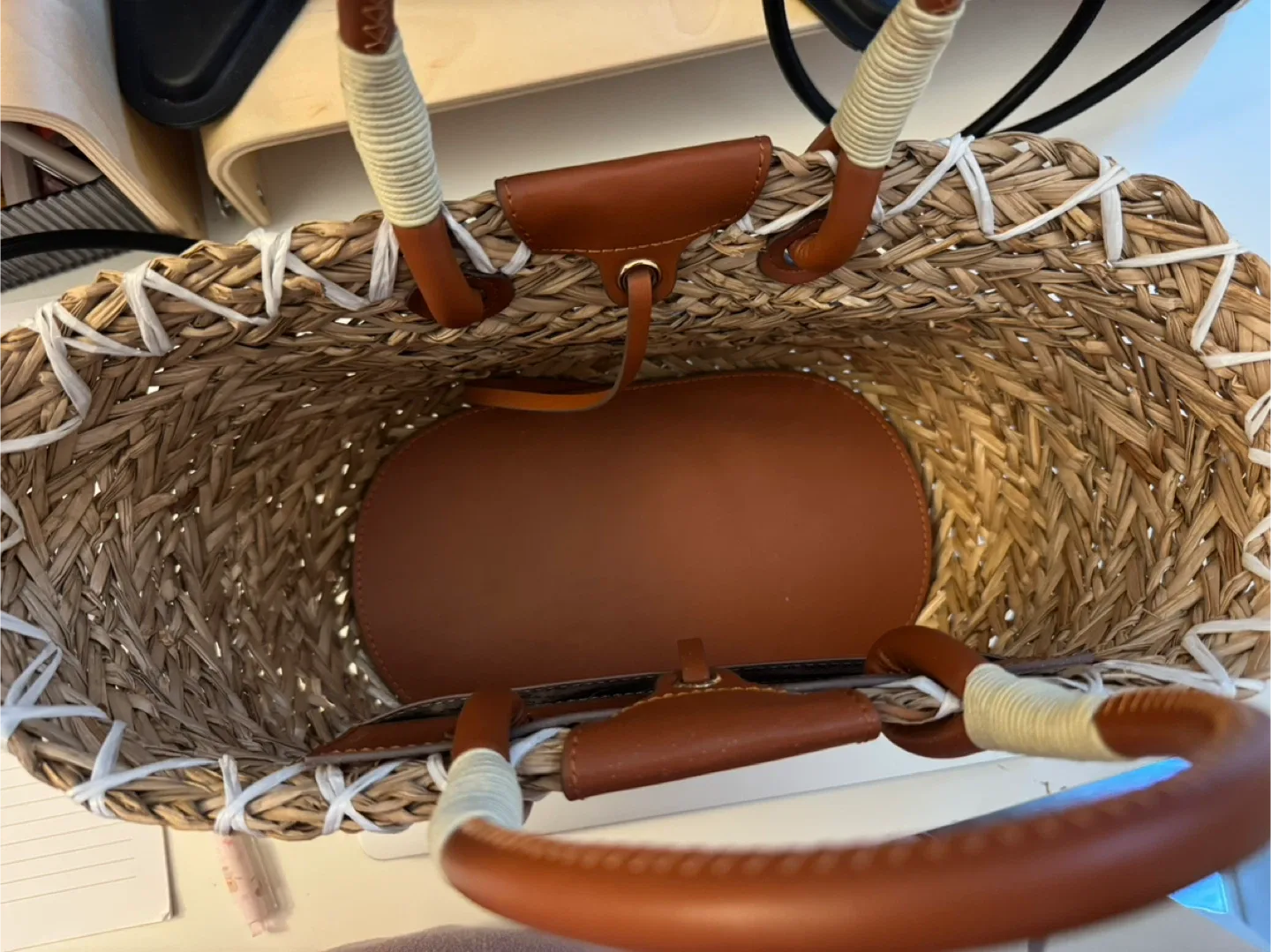 Anya Hindmarch Woven Straw Eyes Basket Bag image indicator(3)