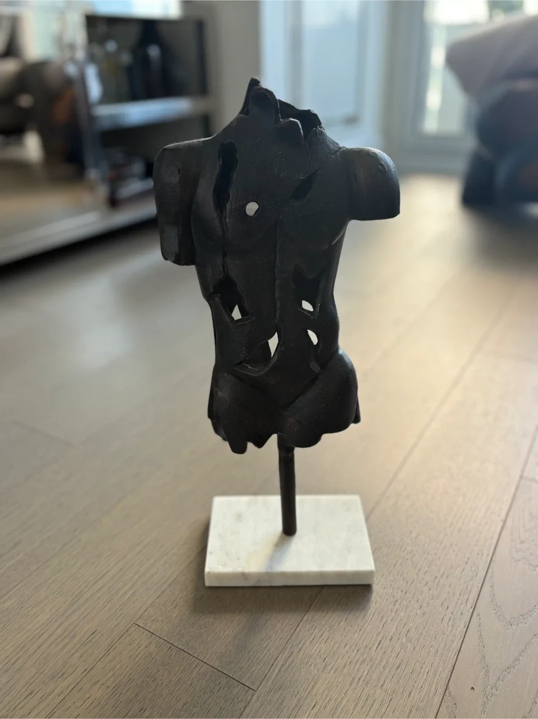 Abstract Torso Sculpture on Marble Base thumbnail