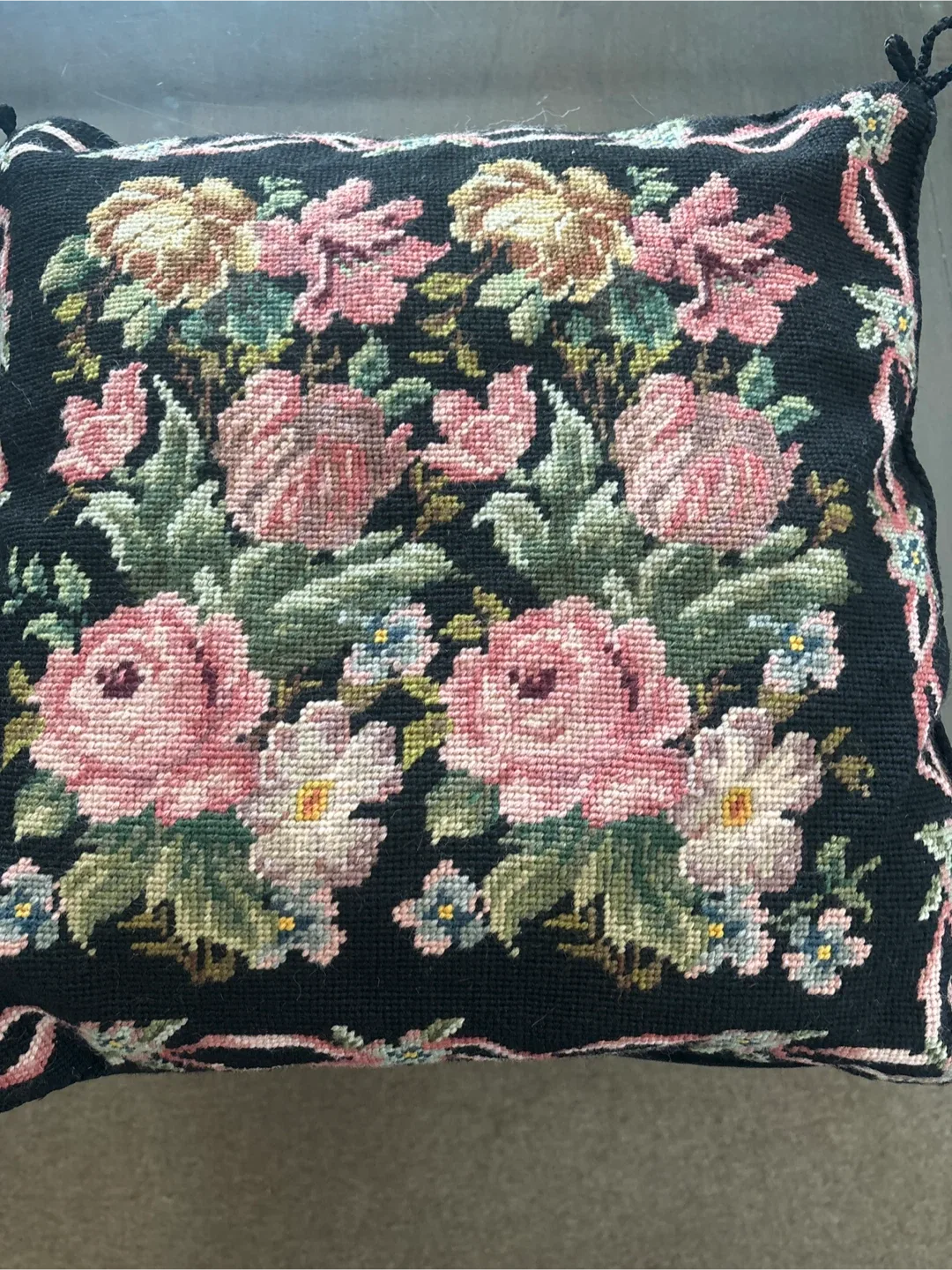 Floral Needlepoint Pillow image indicator(2)