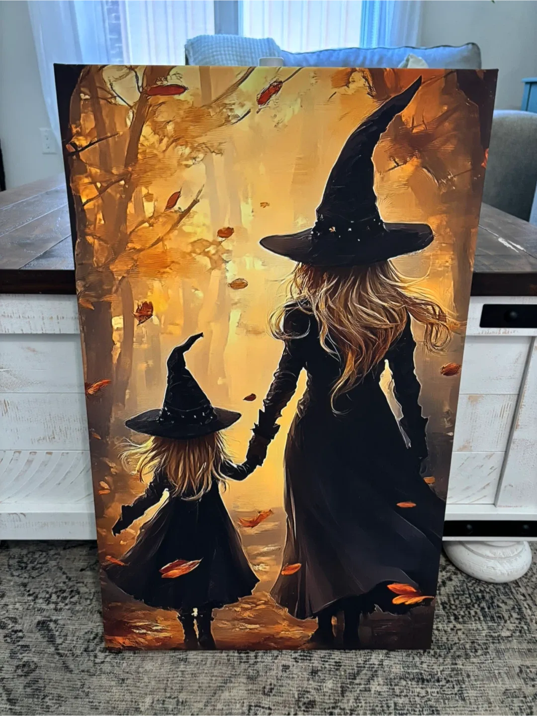 Witch and her daughter canvas wall art-ready to hang thumbnail